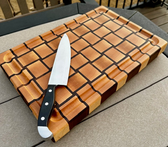 " Thing One " -Basket Weave Pattern Cutting Board #38