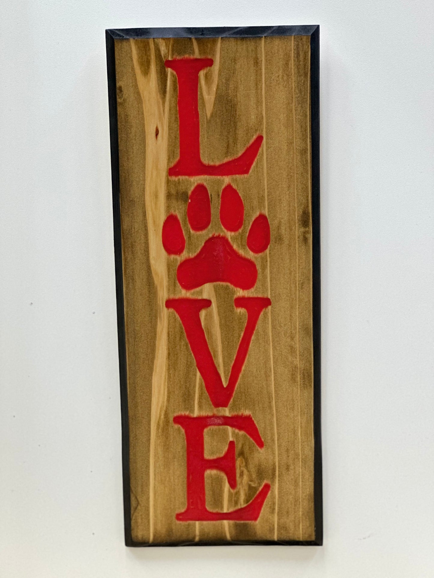 Pet Love Wooden Signs - Stained
