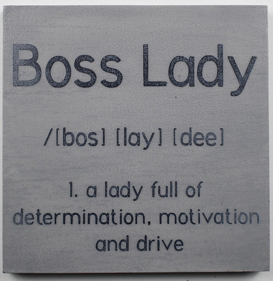 "Boss Lady" Hand Painted Wooden Box Sign