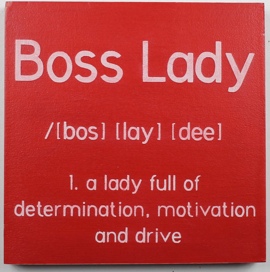"Boss Lady" Hand Painted Wooden Box Sign