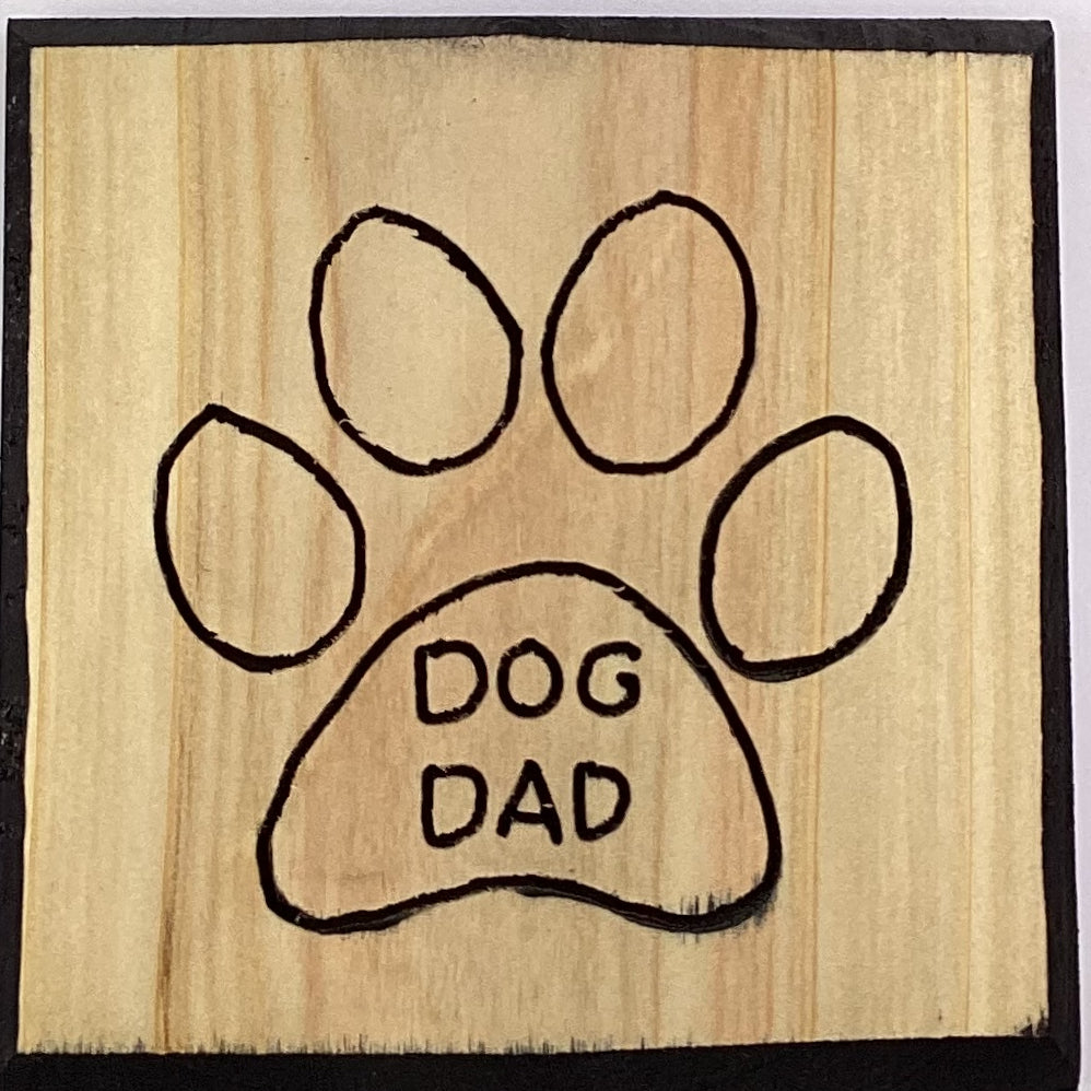 Dog Dad Outlined Wooden Sign