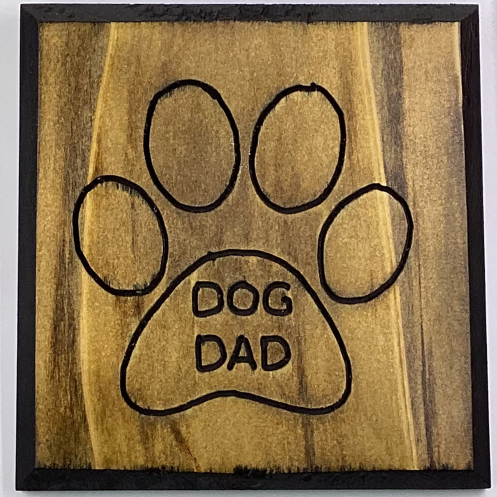 Dog Dad Outlined Stained Sign