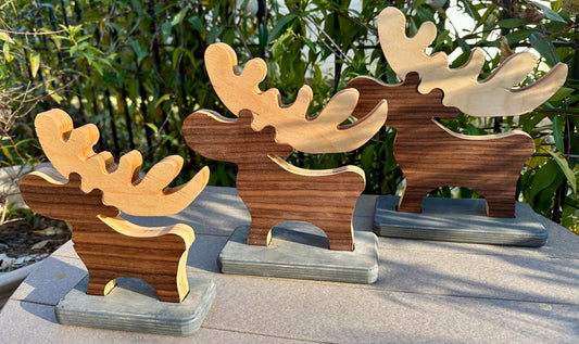 Table Top Decor Dark Walnut Moose - Large