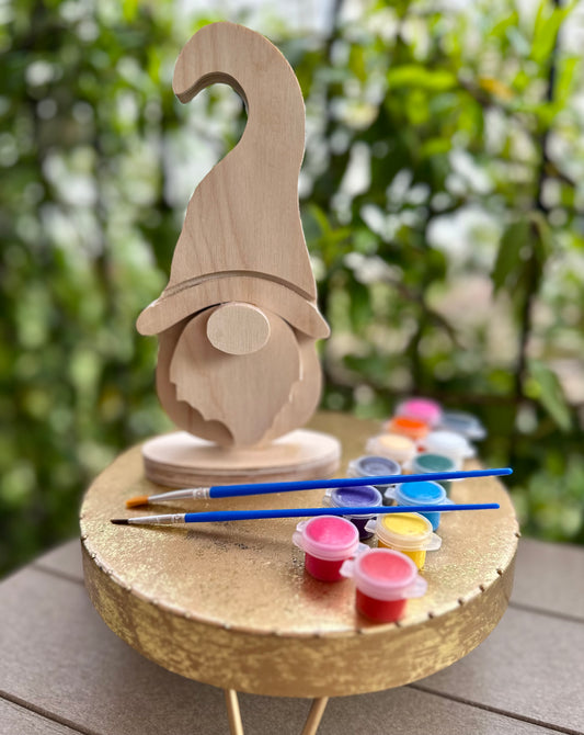 "Blanky" - the Ready to Paint gnome! Handcarved Wooden Gnome