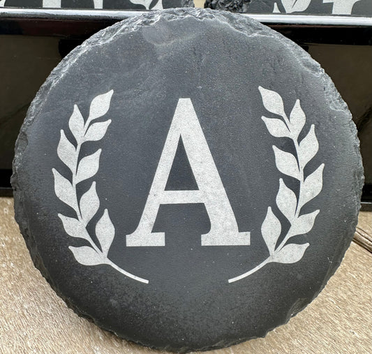 Monogram Letter Set of 4 Slate Coasters