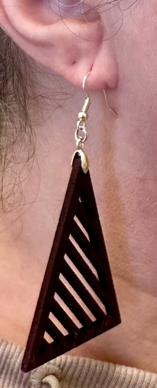 Handmade Solid Wood Statement Earrings
