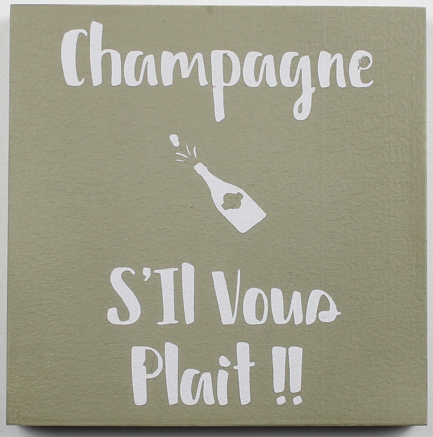 "Champagne S'il Vous Plait" Hand Painted Wooden Box Sign