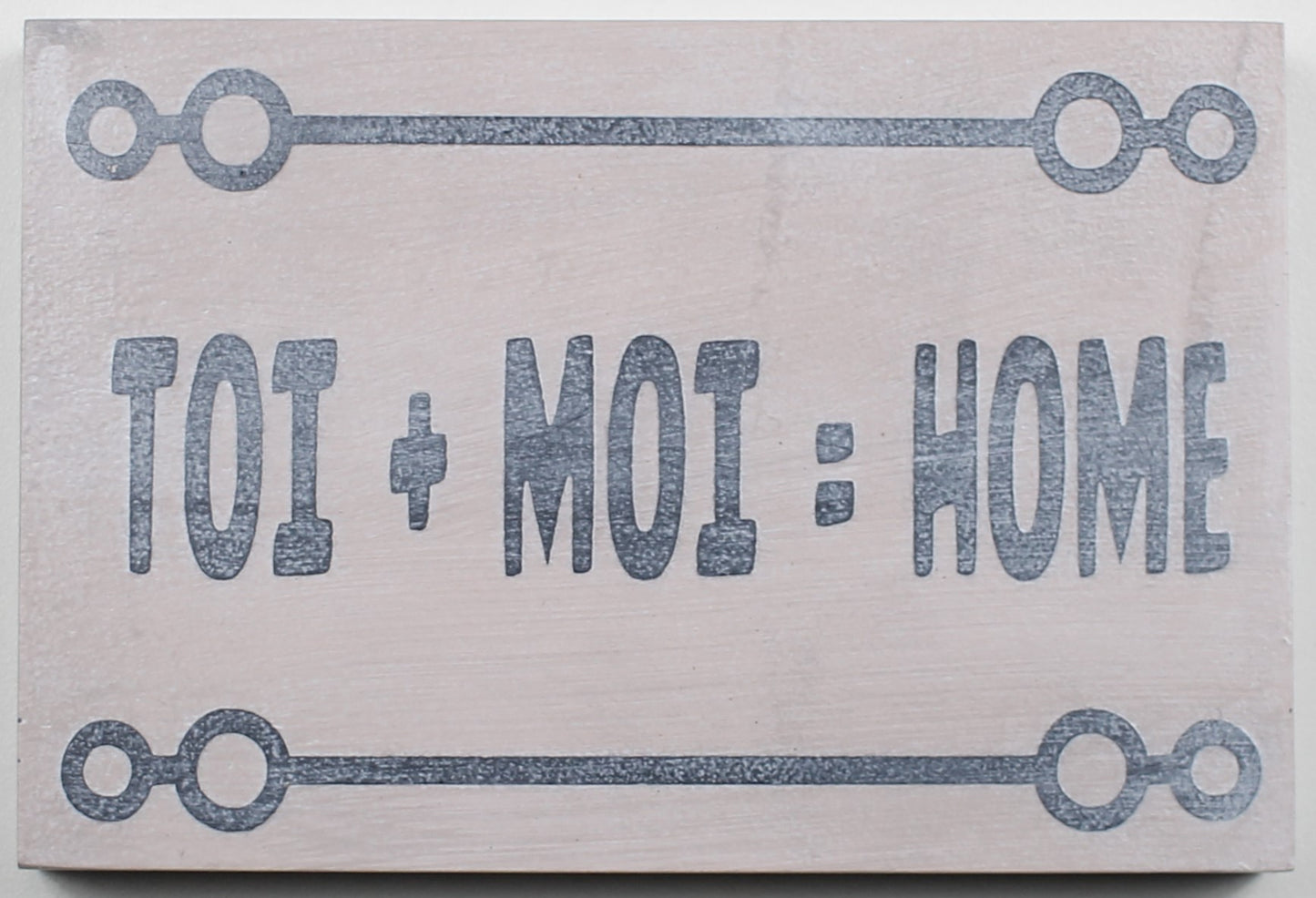 "Toi + Moi = Home" Hand Painted Wooden Box Sign