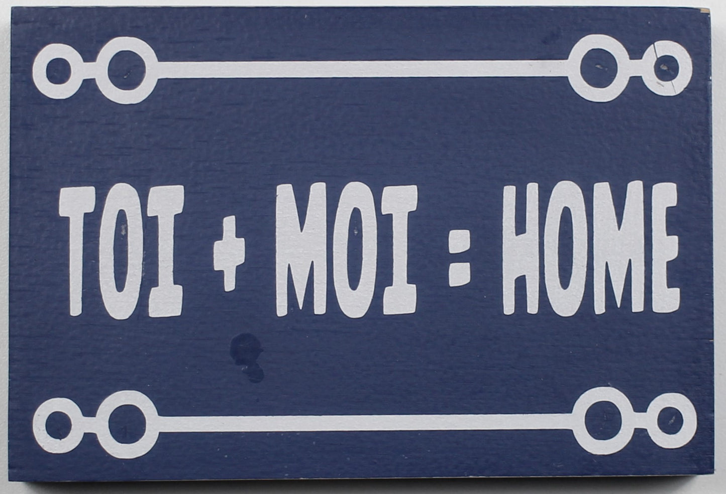 "Toi + Moi = Home" Hand Painted Wooden Box Sign