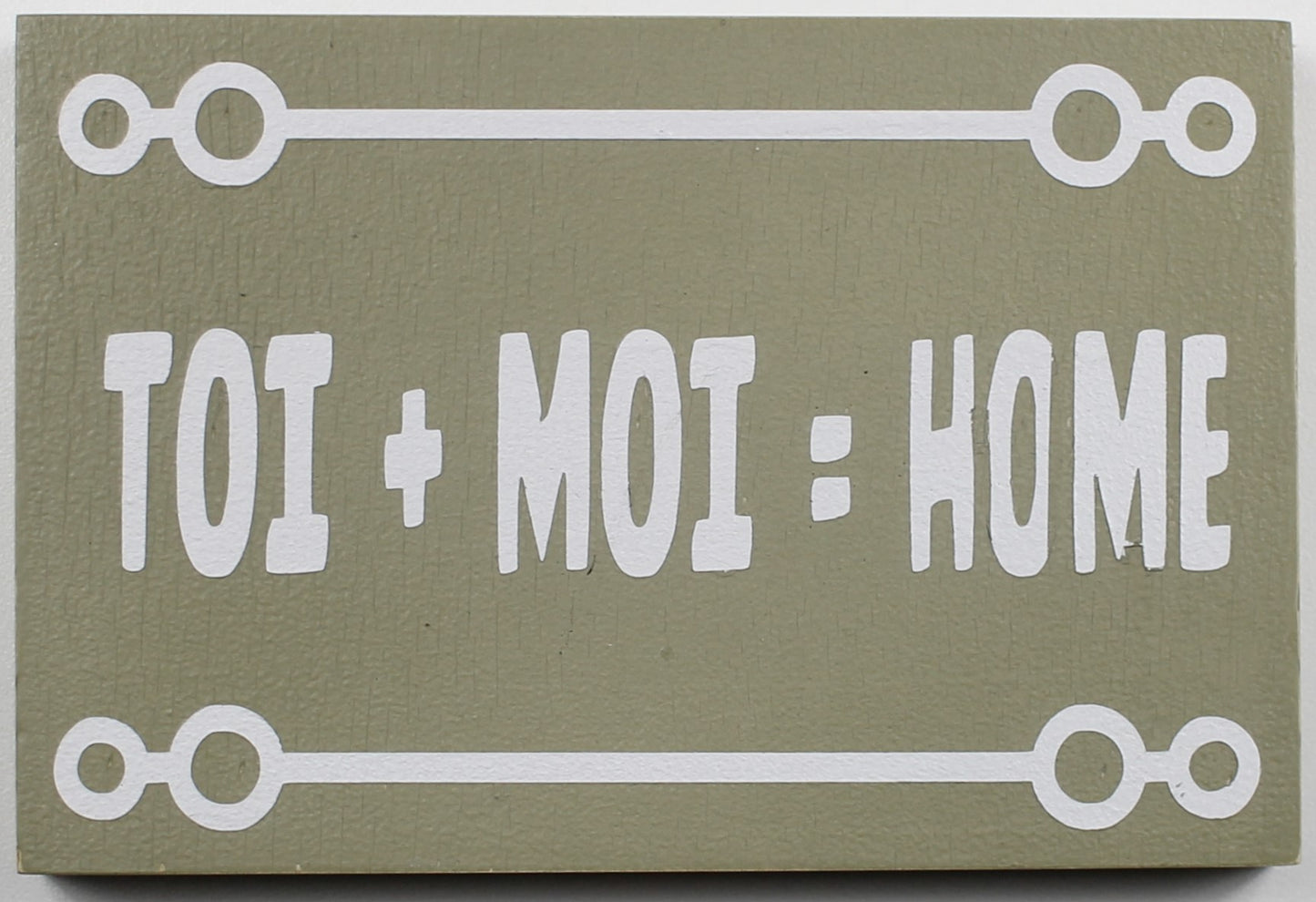 "Toi + Moi = Home" Hand Painted Wooden Box Sign