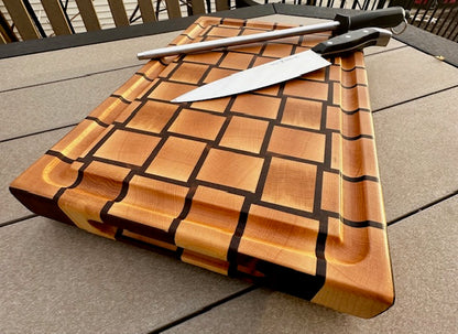 "Thing Two " -Basket Weave Pattern Cutting Board #39