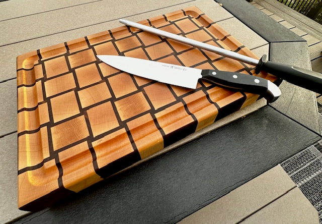 "Thing Two " -Basket Weave Pattern Cutting Board #39