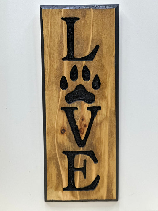 Pet Love Wooden Signs - Stained