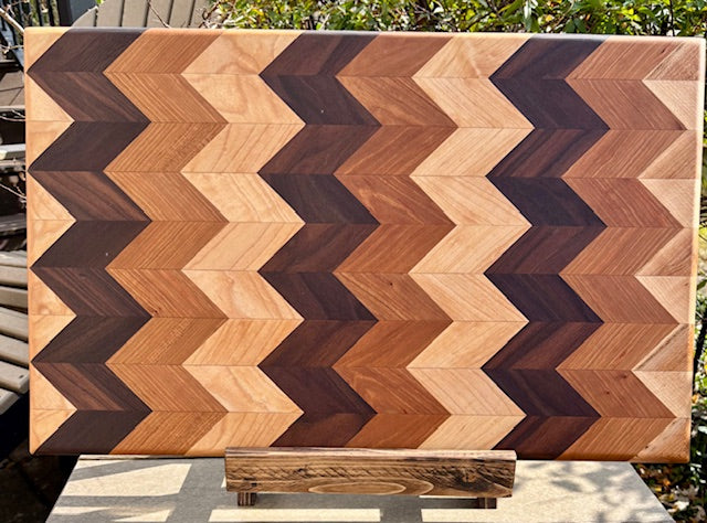 # 36 Extra Large Maple, Cherry & Dark Walnut Chevron Cutting Board