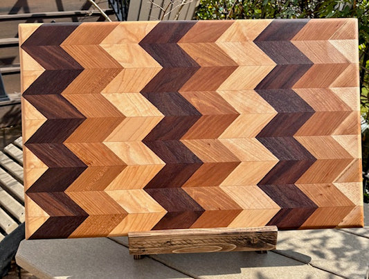 # 36 Extra Large Maple, Cherry & Dark Walnut Chevron Cutting Board