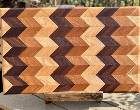 # 36 Extra Large Maple, Cherry & Dark Walnut Chevron Cutting Board