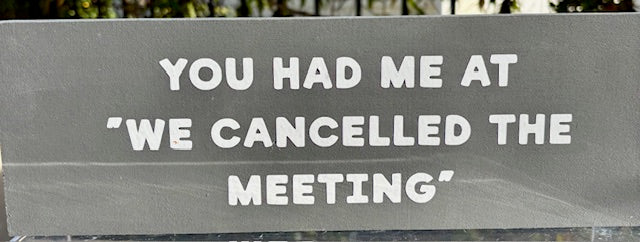 You Had Me At "We Cancelled The Meeting"