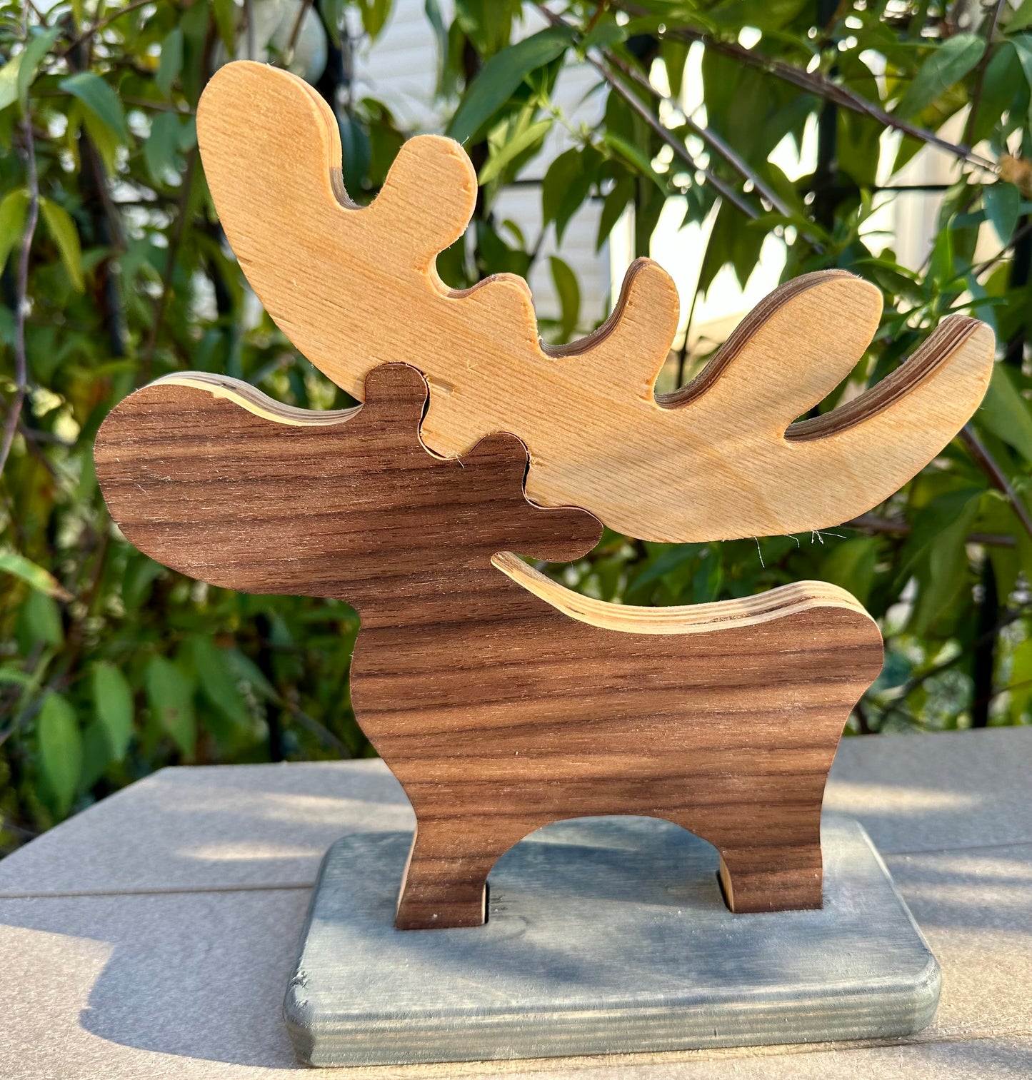 Table Top Decor Dark Walnut Moose - Large