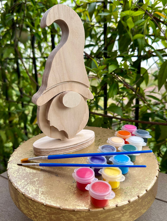 Blanky - the Ready to Paint gnome! Handcarved Wooden Gnome