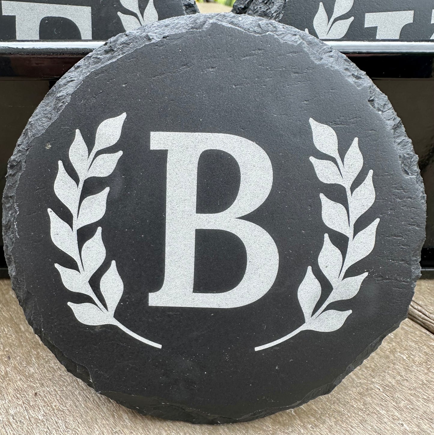 Monogram Letter Set of 4 Slate Coasters