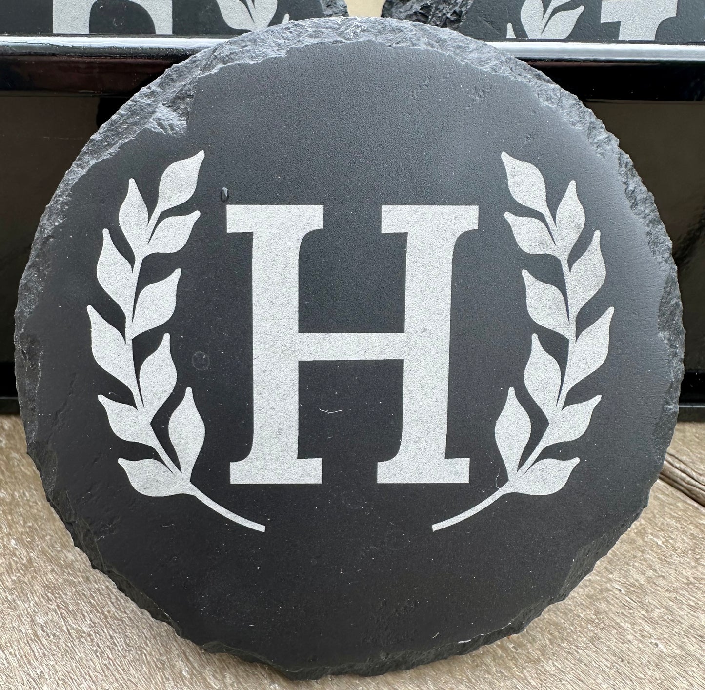 Monogram Letter Set of 4 Slate Coasters