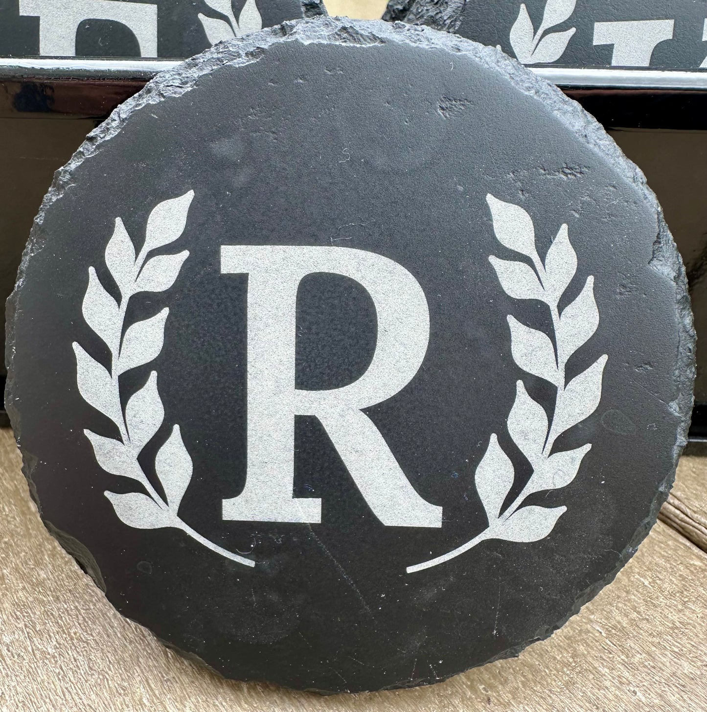 Monogram Letter Set of 4 Slate Coasters