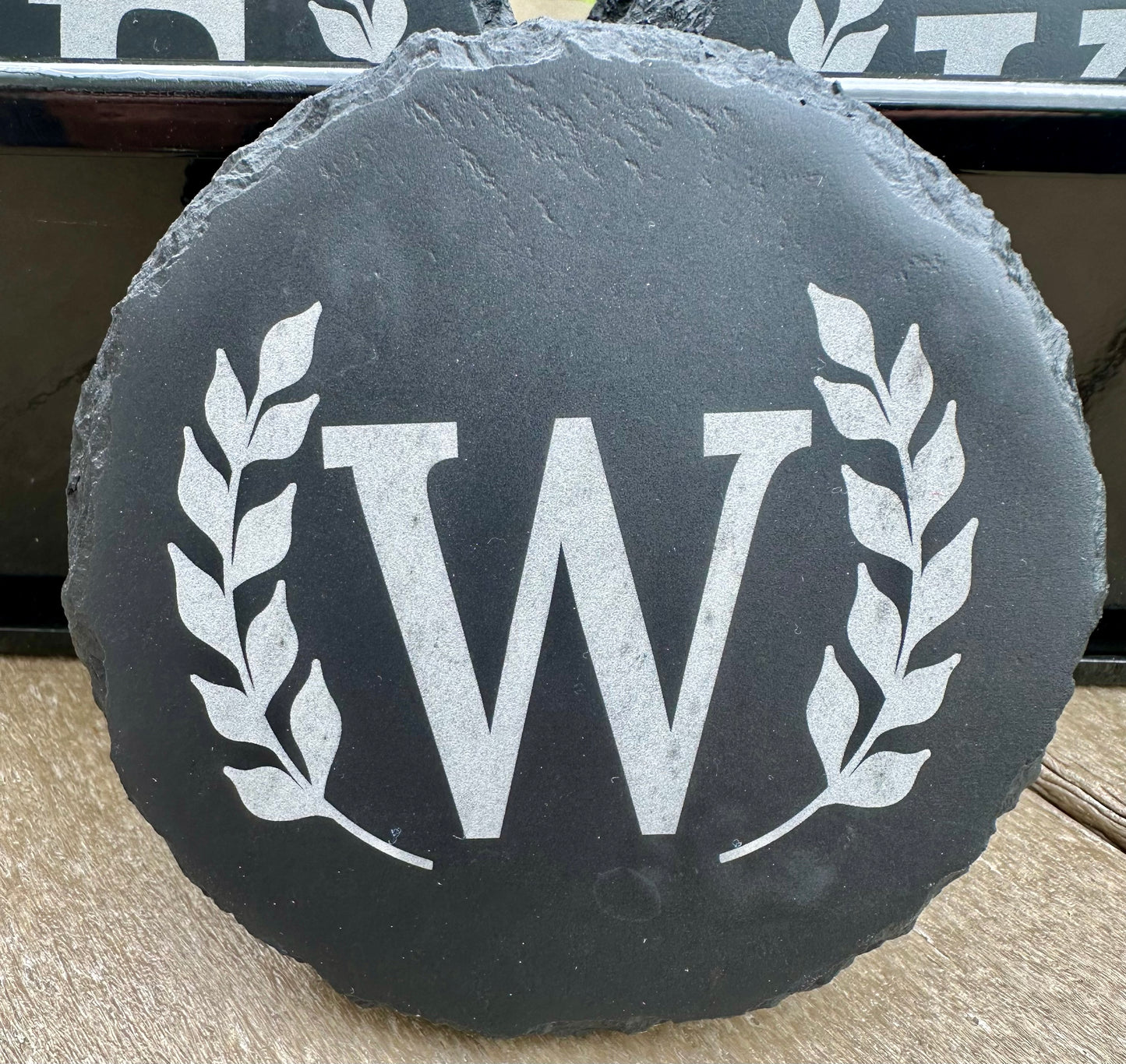 Monogram Letter Set of 4 Slate Coasters