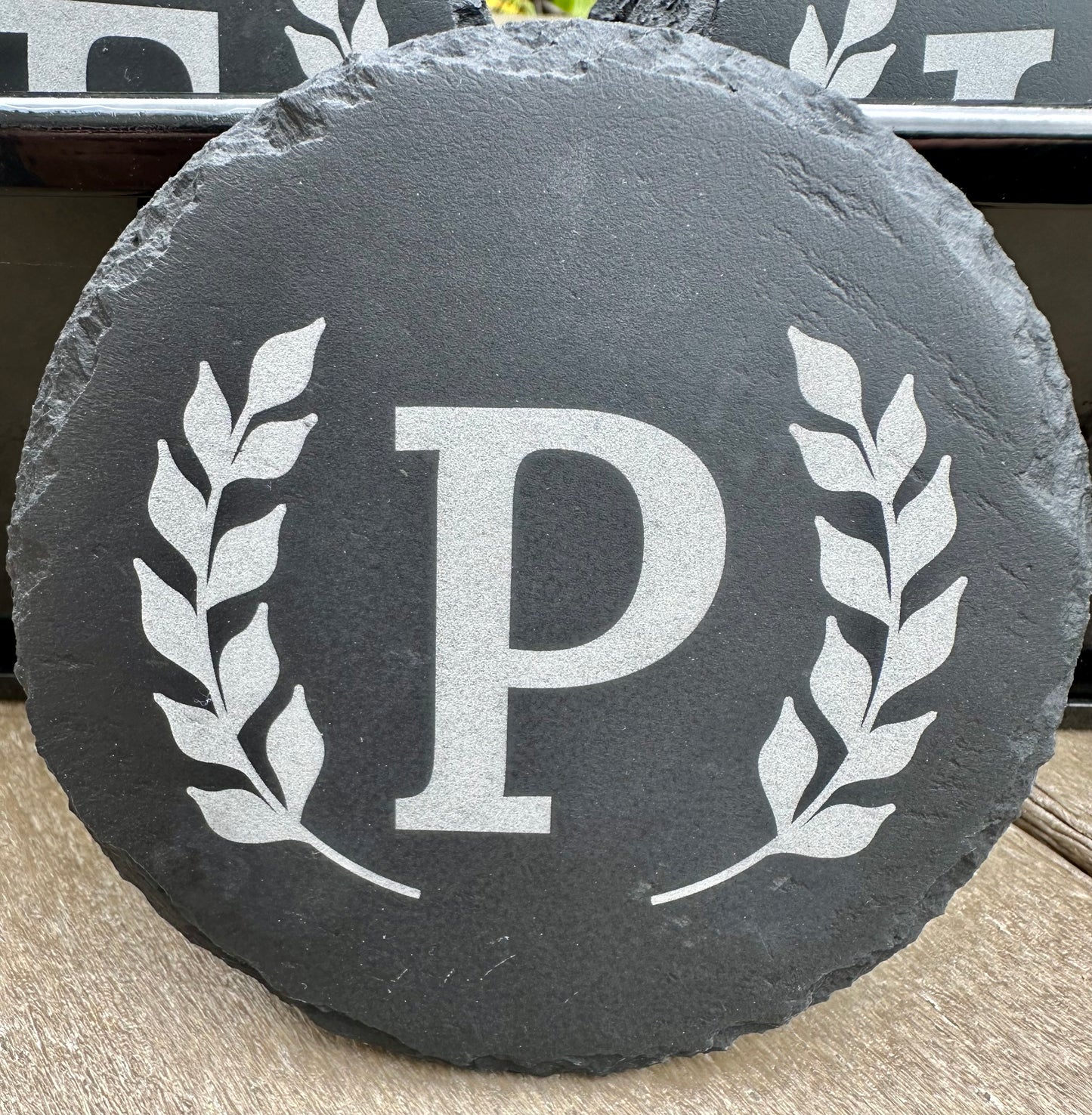 Monogram Letter Set of 4 Slate Coasters