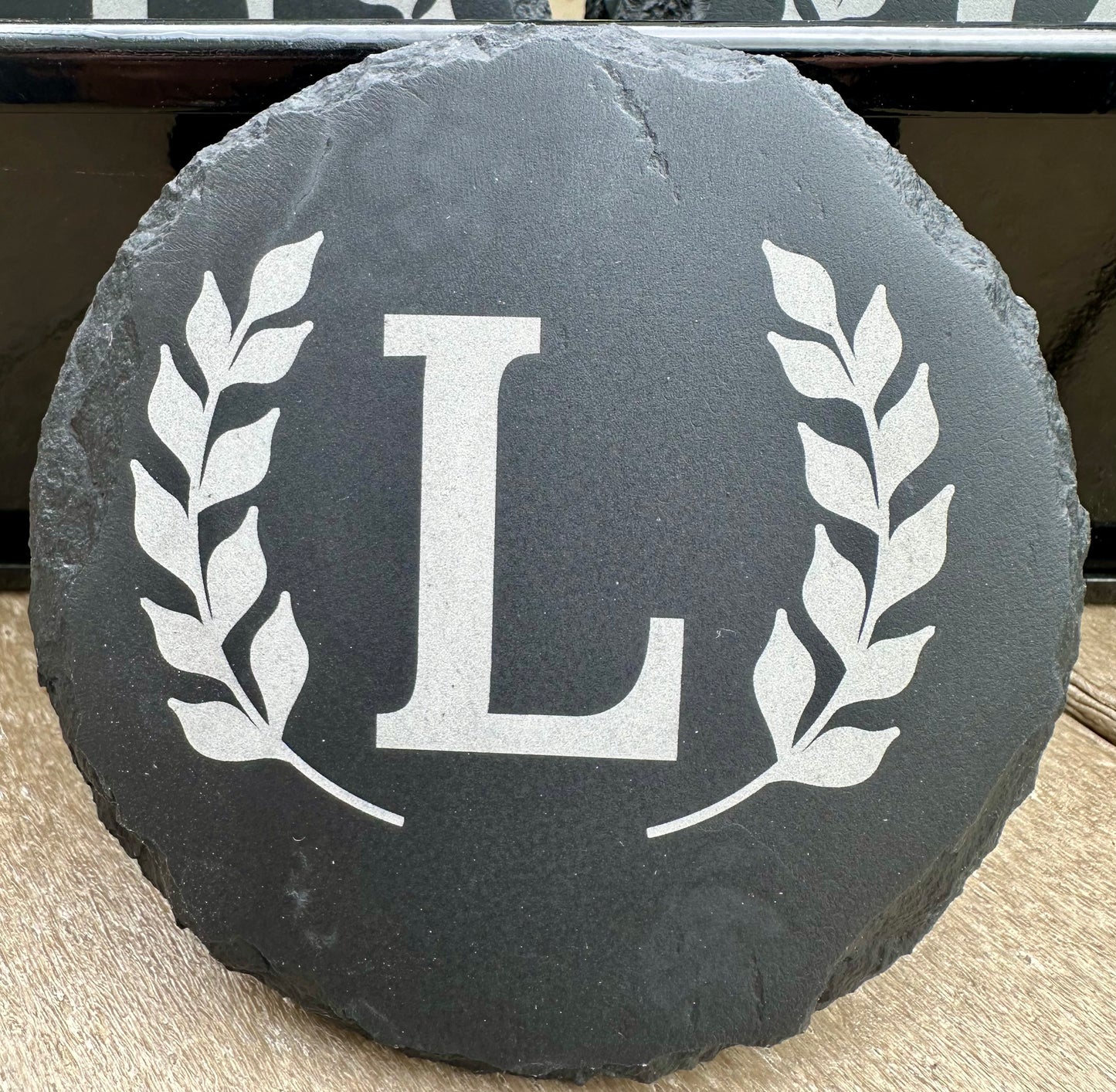 Monogram Letter Set of 4 Slate Coasters