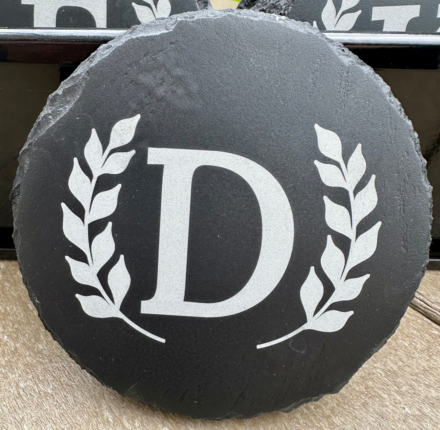 Monogram Letter Set of 4 Slate Coasters