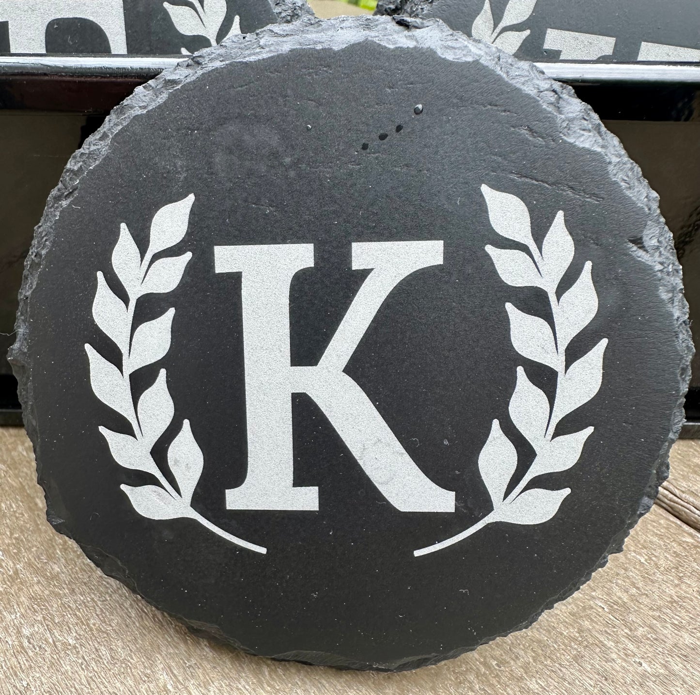 Monogram Letter Set of 4 Slate Coasters