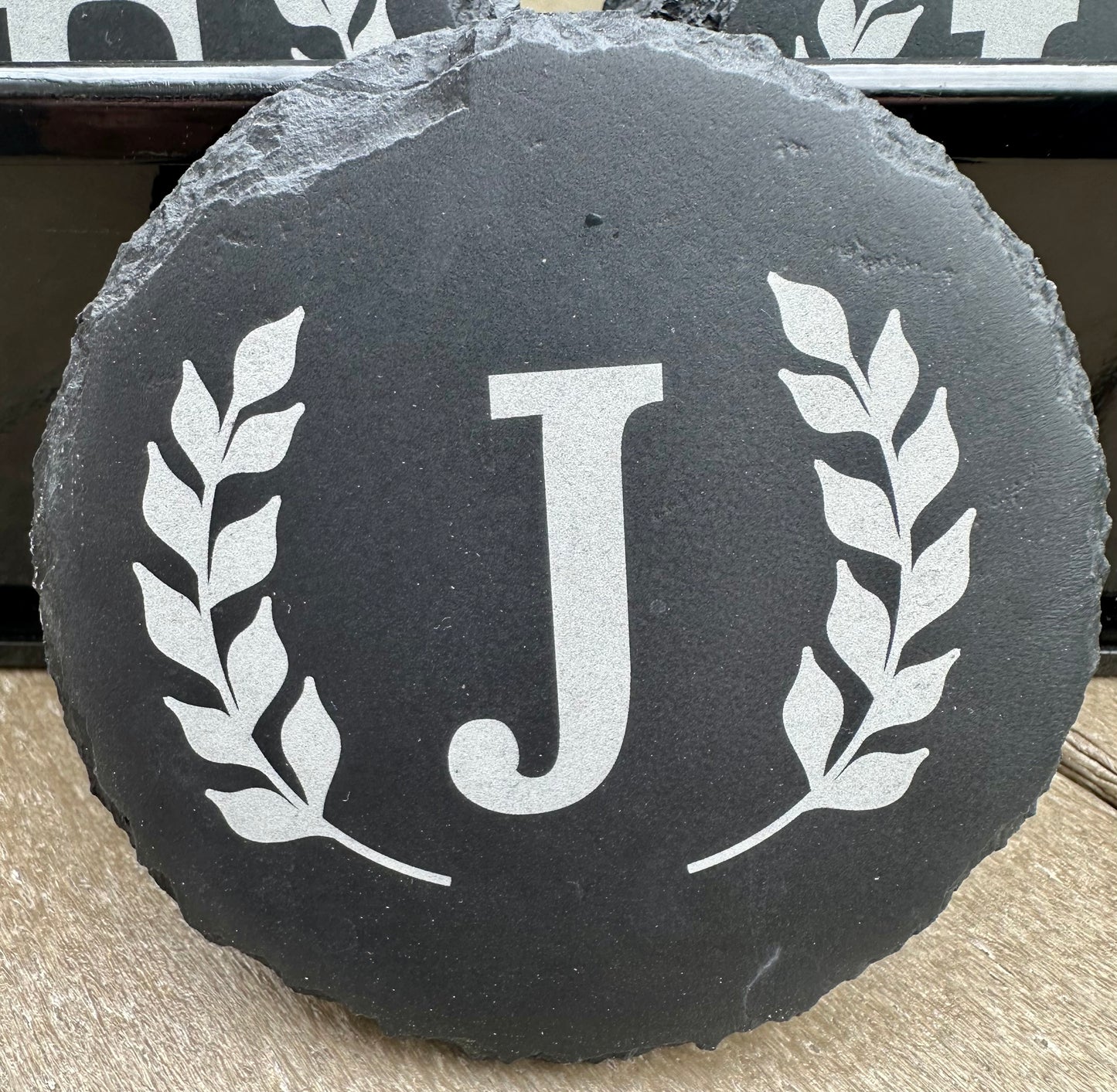 Monogram Letter Set of 4 Slate Coasters