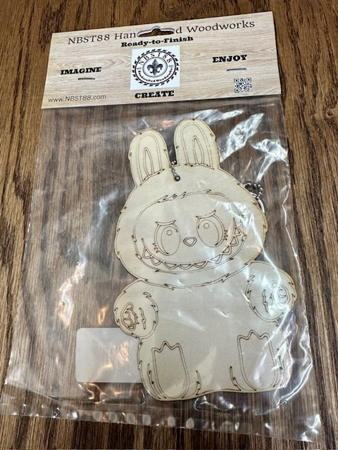 Wooden Labubu Monster 5.75" Ready to finish