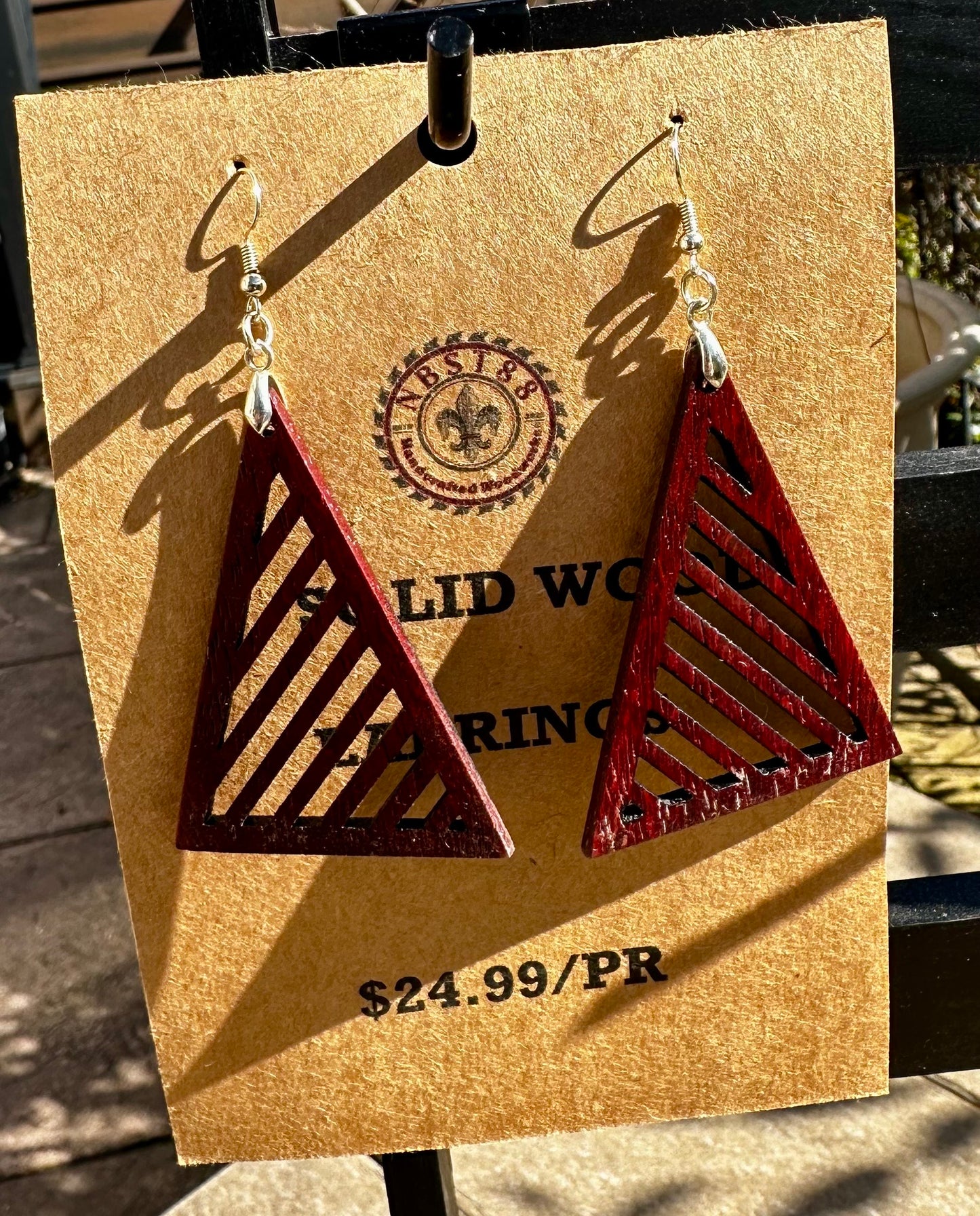 Handmade Solid Wood Statement Earrings