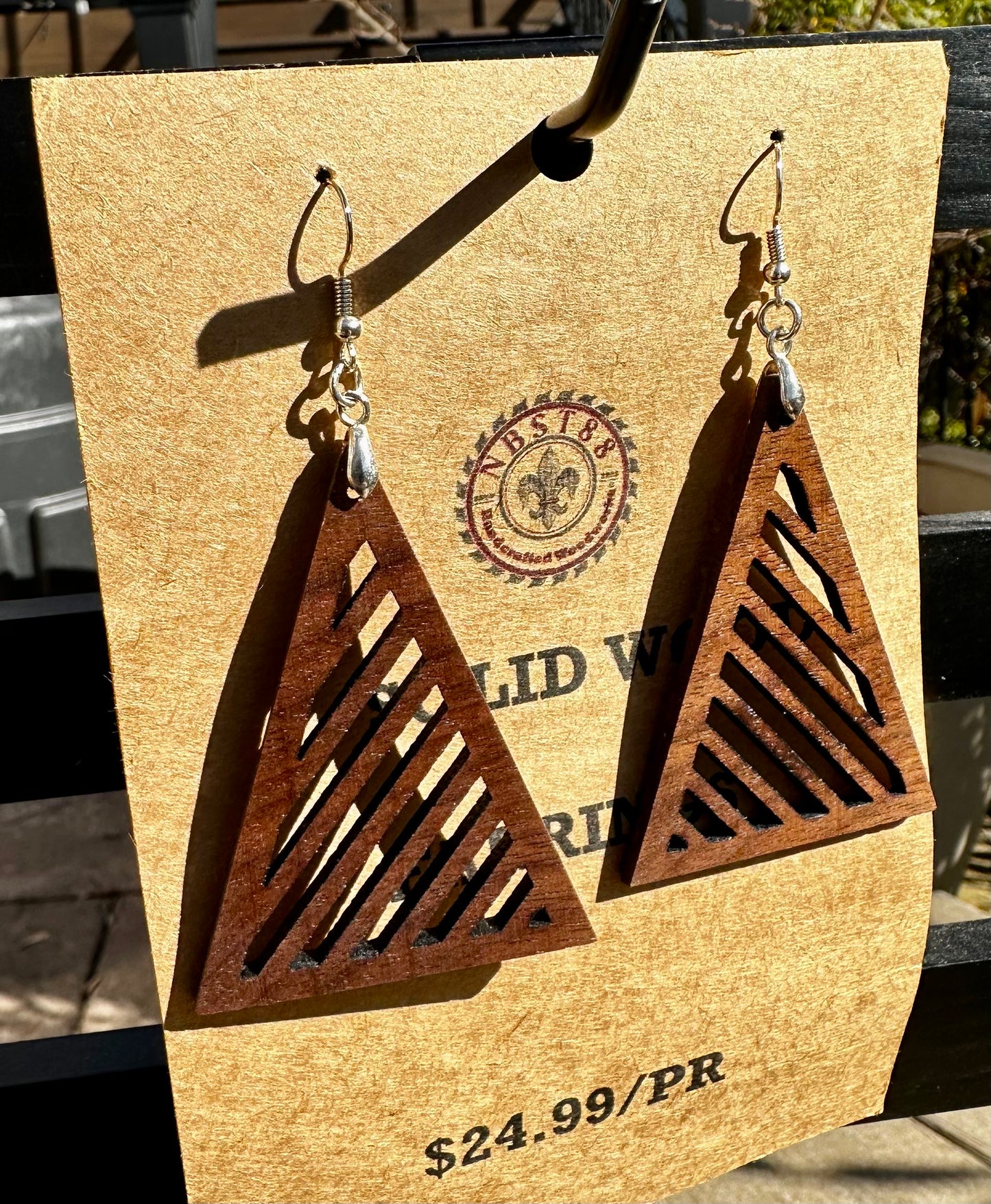 Handmade Solid Wood Statement Earrings