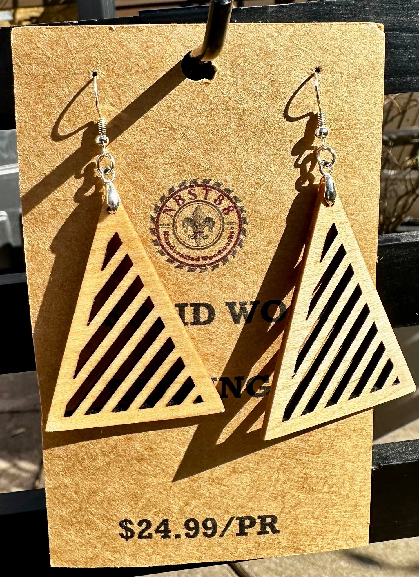 Handmade Solid Wood Statement Earrings