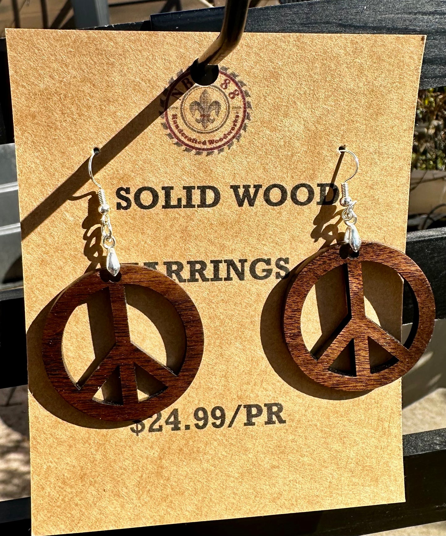 Handmade Solid Wood Statement Earrings