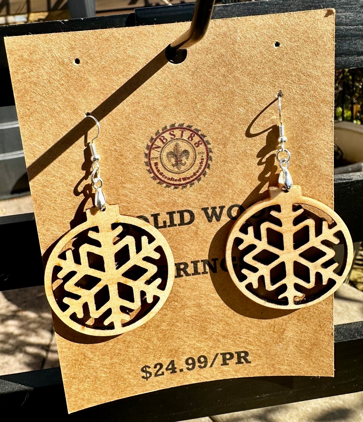 Handmade Solid Wood Statement Earrings