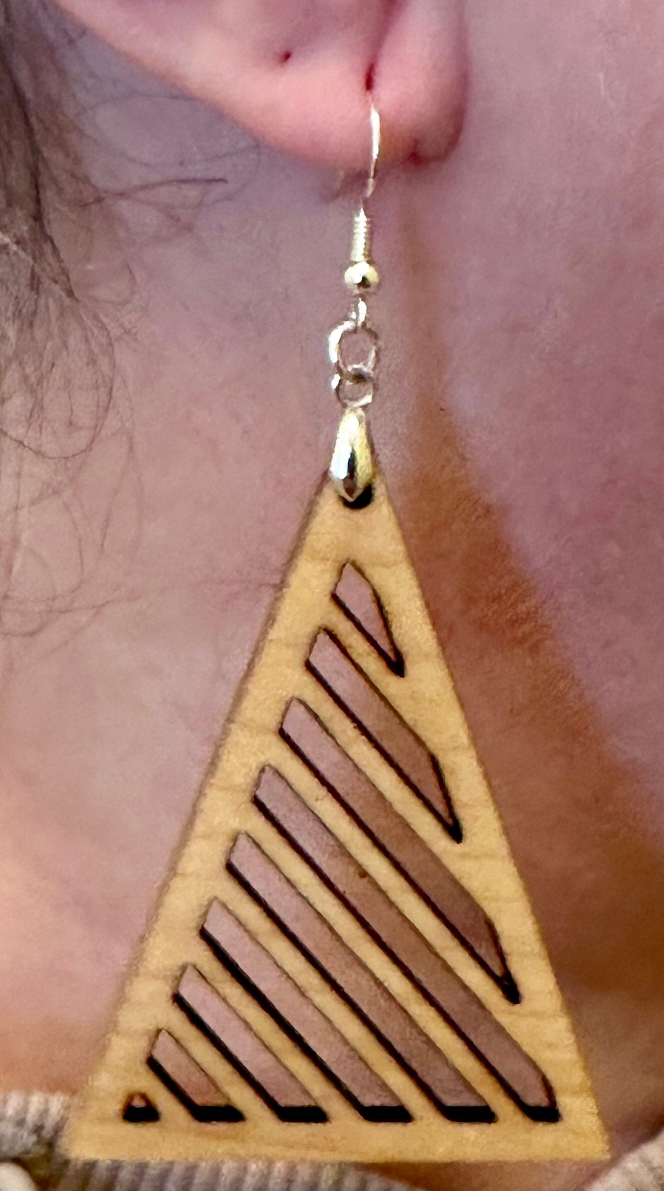 Handmade Solid Wood Statement Earrings