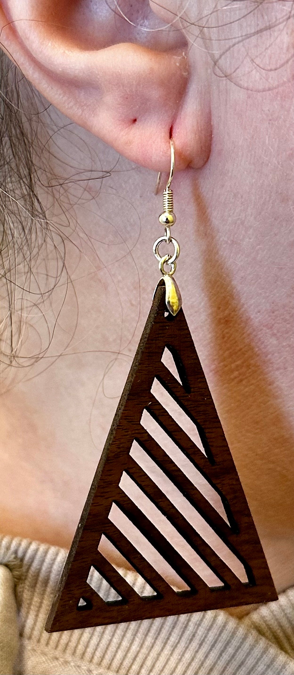 Handmade Solid Wood Statement Earrings